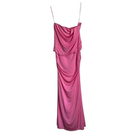 Revolve SER.O.YA Dress Womens Size Small Pink Maia Midi Strapless Drape Stretch - Picture 1 of 10